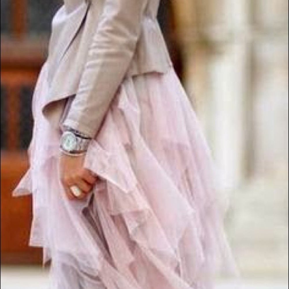 Pink  polka dot tulle skirt